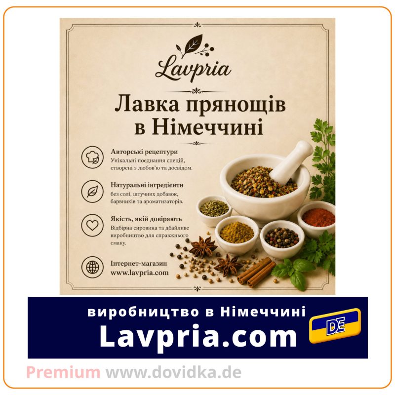 Інтернет-магазин спецій, прянощів та авторських приправ Lavpria. Виробництво в Німеччині.